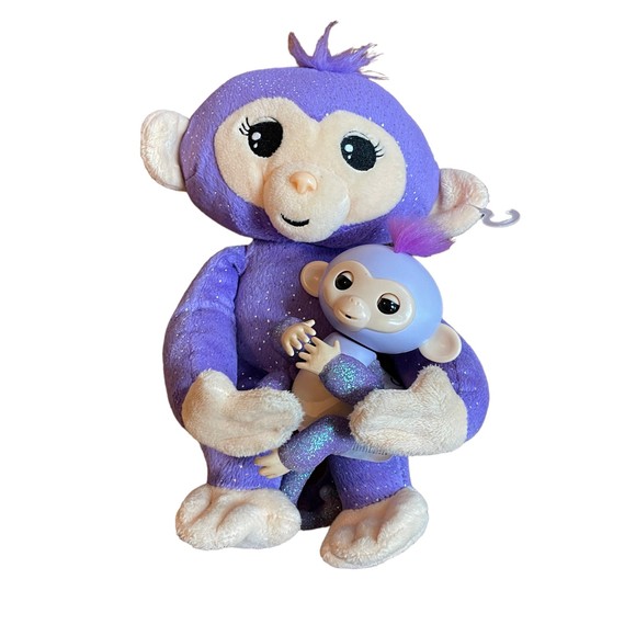 Fingerlings Small Plush Monkey Purple & Glitter Baby Fingerlings Make Noises - Picture 1 of 9